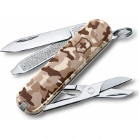 Нож перочинный Victorinox CLASSIC, сталь X55CrMo14, рукоять Cellidor®, песочный камуфляж купить в Щелкове