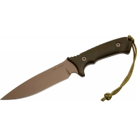 Нож с фиксированным клинком Spartan Blades Harsey Difensa, сталь CPM-S35VN Flat Dark Earth, рукоять зеленая микарта, чехол мультикам купить в Щелкове