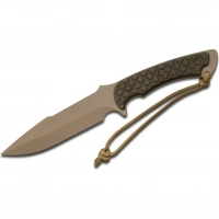 Нож с фиксированным клинком Spartan Blades Horkos, сталь CPM-S35VN Flat Dark Earth, рукоять зеленая микарта, чехол мельтикам купить в Щелкове