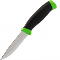 Нож с фиксированным лезвием Morakniv Companion Green, сталь Sandvik 12C27, рукоять пластик/резина, зеленый купить в Щелкове