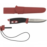 Нож с фиксированным лезвием Morakniv Companion Spark Black Red, сталь Sandvik 12C27, рукоять резина/пластик купить в Щелкове