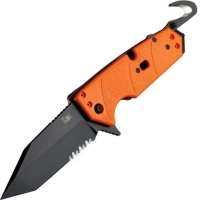 Складной нож Hogue Elishewitz Karma Tanto, клинок черный, сталь 154CM, рукоять оранжевый G10 купить в Щелкове