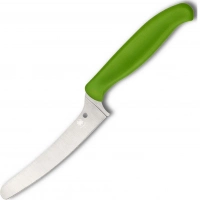 Универсальный кухонный нож Spyderco Z-Cut Offset Kitchen Green, сталь CTS™ — BD1 Alloy, рукоять зеленый полипропилен купить в Щелкове