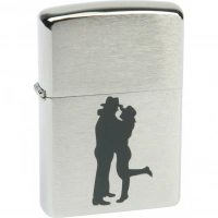 Зажигалка ZIPPO Cowboy Couple Brushed Chrome, латунь, ник.-хром. покр., серебр., матов., 36х56х12 мм купить в Щелкове