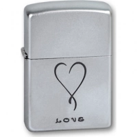 Зажигалка ZIPPO Love Satin Chrome, латунь с никеле-хромовым покрыт., серебр., матовая, 36х56х12 мм купить в Щелкове