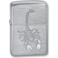 Зажигалка ZIPPO Scorpion Brushed Chrome, латунь с никеле-хром.покрыт., серебр., матов., 36х56х12 мм купить в Щелкове