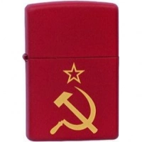 Зажигалка ZIPPO Серп и Молот Red Matte, латунь с порошковым покрытием, красная, матовая, 36х56х12 мм купить в Щелкове